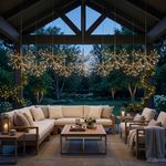 Decoration MagicHome Christmas, Fireworks, 72 LED warm white, steady light, hanging, gold, 25 cm