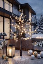 Tree MagicHome Christmas, Pine, 48 LED warm white, steady light, snow-flocked, 120 cm