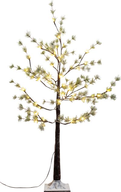 Fa MagicHome Karácsony, Borovica, 48 LED meleg fehér, egyszerű világítás, havas, 120 cm