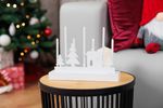 Svietnik MagicHome Vianoce, 7 LED teplá biela, 2xAA, MDF, interiér, 24x5,5x18 cm