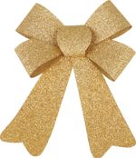 Decoration MagicHome Christmas, Bow, gold, 13x21 cm