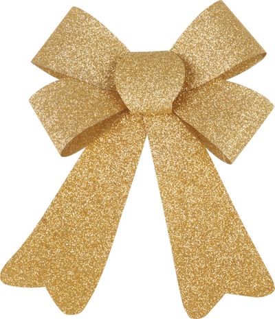 Decoration MagicHome Christmas, Bow, gold, 13x21 cm