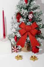 Decoration MagicHome Christmas, Bow, red, 13x21 cm