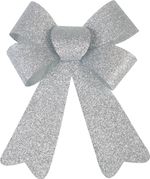 Decoration MagicHome Christmas, Bow, silver, 13x21 cm