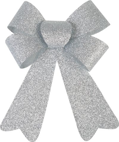 Decoration MagicHome Christmas, Bow, silver, 13x21 cm