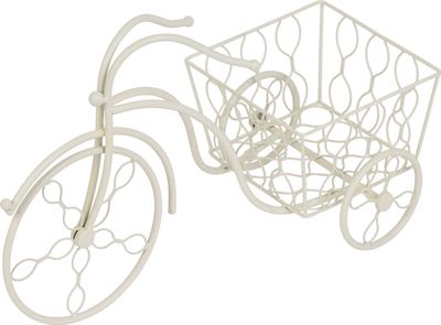 MagicHome Mecco dekoráció, Virágcserép állvány, kerékpár, 52x22x32 cm