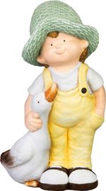 Decoration MagicHome, Boy with Goose, ceramic, 15.5x25.5x44.5 cm