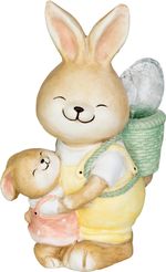 Decoration MagicHome, Rabbit with Baby and Egg, ceramic, 17.8x25.5x39 cm
