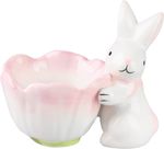 Decoration MagicHome, Rabbit with Egg Bowl, pink, Easter, 7x9x8 cm