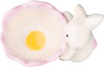 Decoration MagicHome, Rabbit with Egg Bowl, pink, Easter, 7x9x8 cm