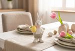 Decoration MagicHome, Rabbit with an Egg, Easter, 6.3x6.5x14.9 cm
