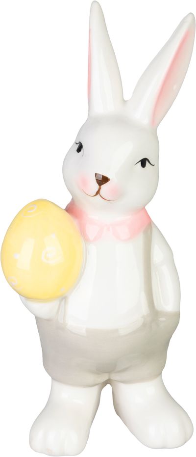 Dekoráció MagicHome, Nyuszi tojással, húsvéti, 6,3x6,5x14,9 cm