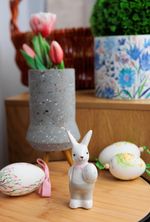 Decoration MagicHome, Rabbit with an Egg, Easter, 5x5.9x10.7 cm