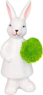 Decoration MagicHome, Doe with a Green Egg, Easter, 5.3x8x17.3 cm