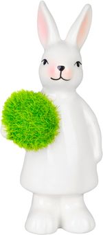 Decoration MagicHome, Doe with a Green Egg, Easter, 4.7x6x12.7 cm