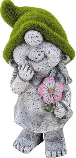 Decoration MagicHome, Girl with green hat, ceramics, 9.5x6.5x17.8 cm