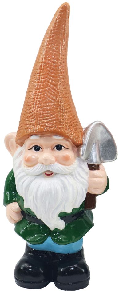 Decoration MagicHome, Gnome with orange hat, ceramic, 12.5x8.5x28 cm