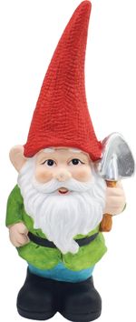 Dekoráció MagicHome, Törpe piros kalappal, kerámia, 12,5x8,5x28 cm