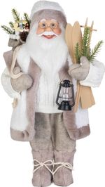 Decoration MagicHome Christmas, Santa, textile, grey, 16x26x45 cm