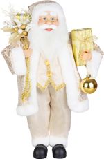 Decoration MagicHome Christmas, Santa, with gift, textile, 16x26x41 cm