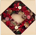 Wreath MagicHome Christmas, red, 30 cm