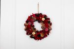 Wreath MagicHome Christmas, red, 30 cm