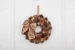 Christmas Wreath MagicHome, natural, hanging, with bow, 30 cm
