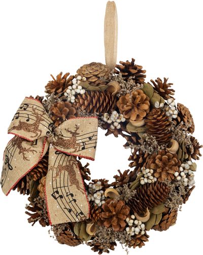 Wreath MagicHome Christmas, brown, 30 cm