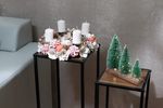 Wreath MagicHome Christmas, silver, 30 cm