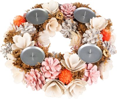 Wreath MagicHome Christmas, silver, 30 cm
