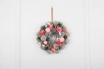Hanging Christmas Wreath MagicHome, pink-orange, 25 cm