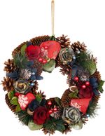 Hanging Christmas Wreath MagicHome, blue-red, 30 cm