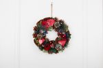 Wreath MagicHome Christmas, red, 30 cm