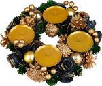 Christmas Wreath MagicHome, advent, green-blue-gold, 25 cm