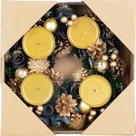 Christmas Wreath MagicHome, advent, green-blue-gold, 25 cm