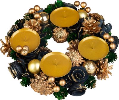 Wreath MagicHome Christmas, gold, 25 cm