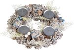 Wreath MagicHome Christmas, silver, 30 cm