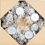 Veniec MagicHome Vianoce, adventný, modro-biely, 30 cm