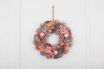 Hanging Christmas Wreath MagicHome, pink-orange, 30 cm