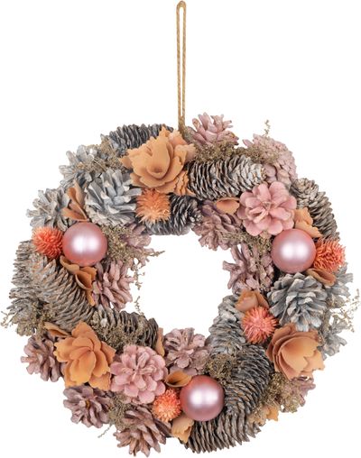 Wreath MagicHome Christmas, orange, 30 cm