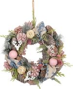 Wreath MagicHome Christmas, silver, 30 cm