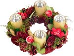 Christmas Wreath MagicHome, advent, red, 30 cm