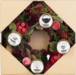 Veniec MagicHome Vianoce, adventný, červený, 30 cm