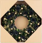 Hanging Christmas Wreath MagicHome, green-blue-gold, 29 cm
