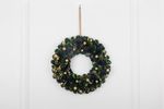 Hanging Christmas Wreath MagicHome, green-blue-gold, 29 cm