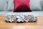 Wreath MagicHome Christmas, Advent, silver, 44 x 15 x 9 cm