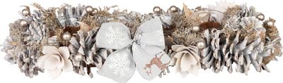 Wreath MagicHome Christmas, Advent, silver, 44 x 15 x 9 cm