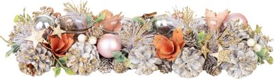 Wreath MagicHome Christmas, Advent, silver, 44 x 15 x 9 cm