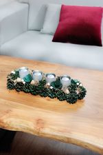 Wreath MagicHome Christmas, Advent, silver, 45 x 15 x 9 cm