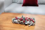Ikebana MagicHome, Christmas, advent, natural, with small trees, 36x13x12 cm